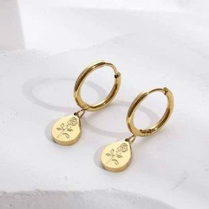 18K Gold Plated Water-drop Earrings